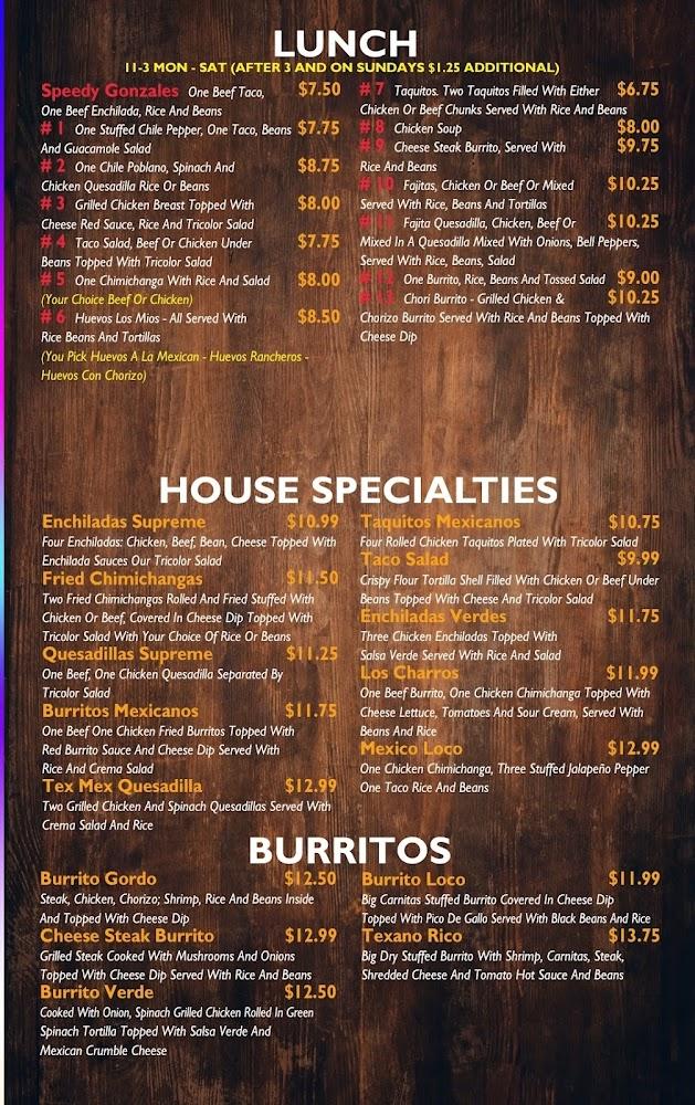 El Charro Mexican Restaurant Menu image 3